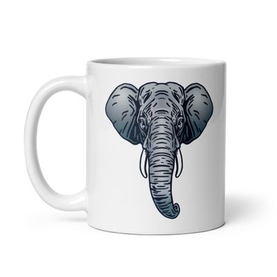 Endangered Sumatran Elephant Portrait White Coffee Mug