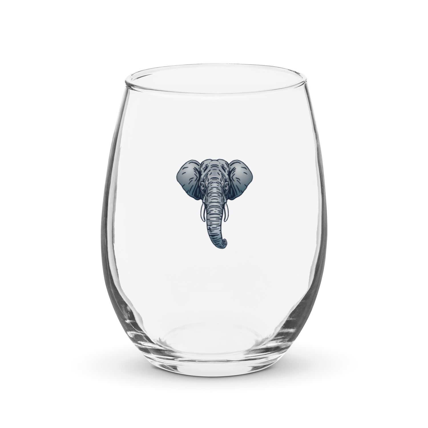 Endangered Sumatran Elephant Portrait Stemless Wine Glass