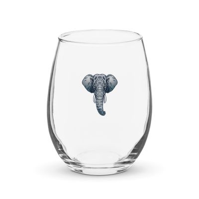 Endangered Sumatran Elephant Portrait Stemless Wine Glass