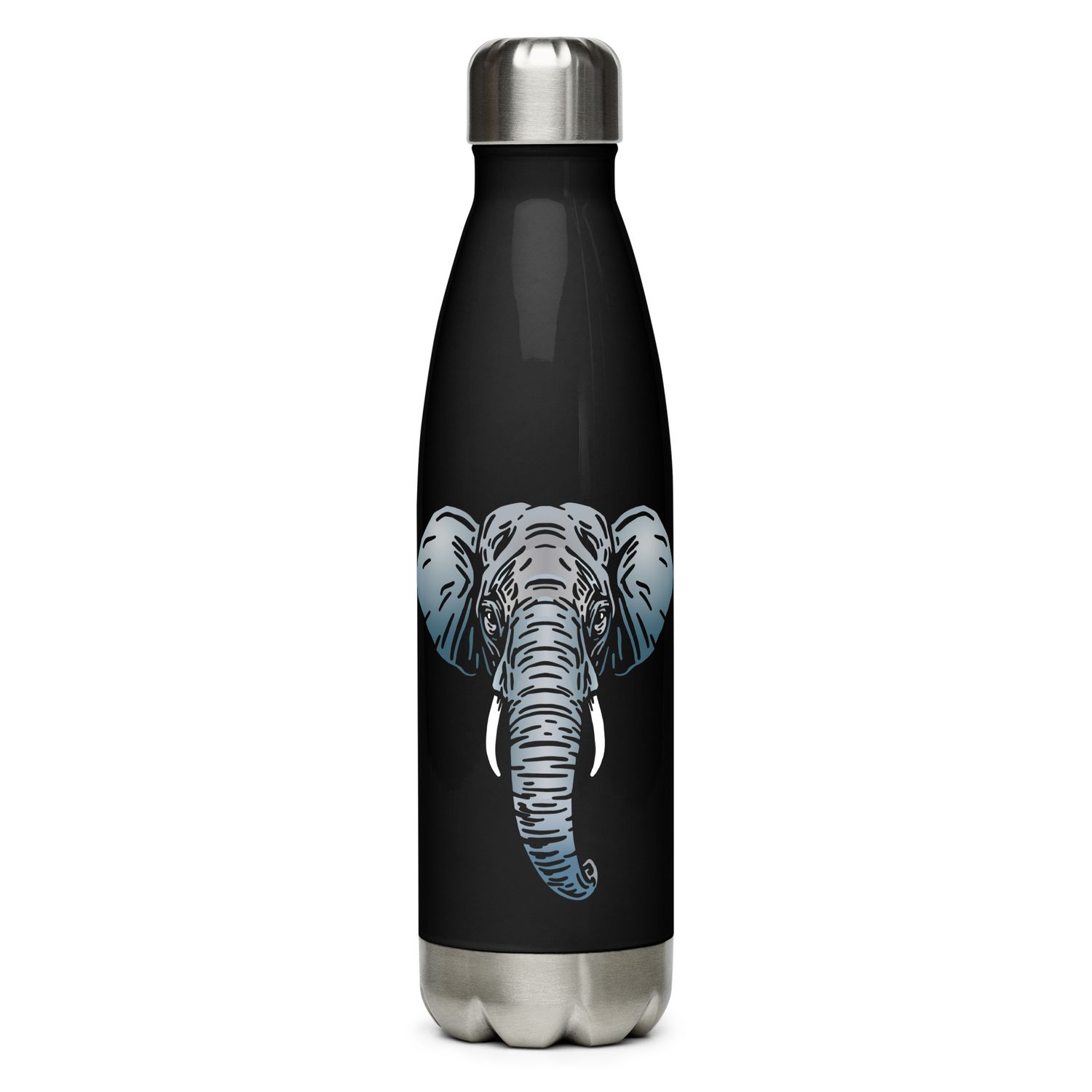 Endangered Sumatran Elephant Portrait Stainless Steel Water Bottle