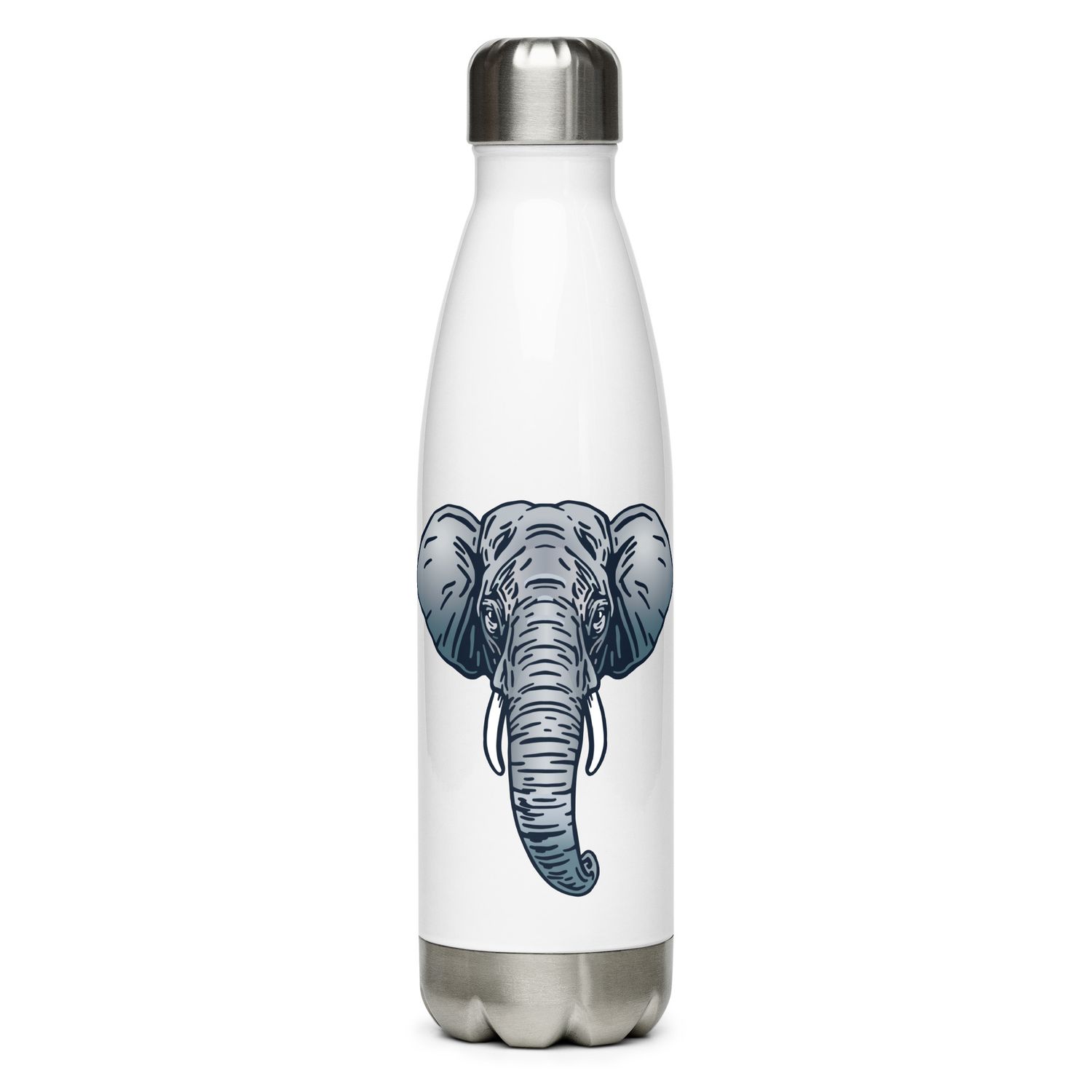Endangered Sumatran Elephant Portrait Stainless Steel Water Bottle