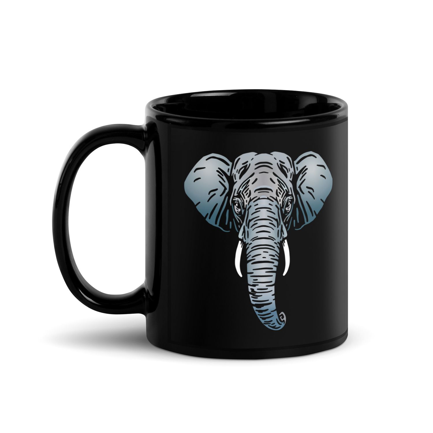 Endangered Sumatran Elephant Portrait Black Coffee Mug