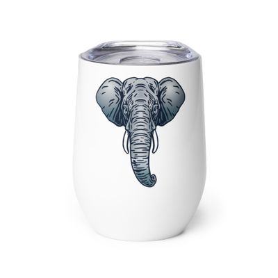 Endangered Sumatran Elephant Portrait Wine Tumbler