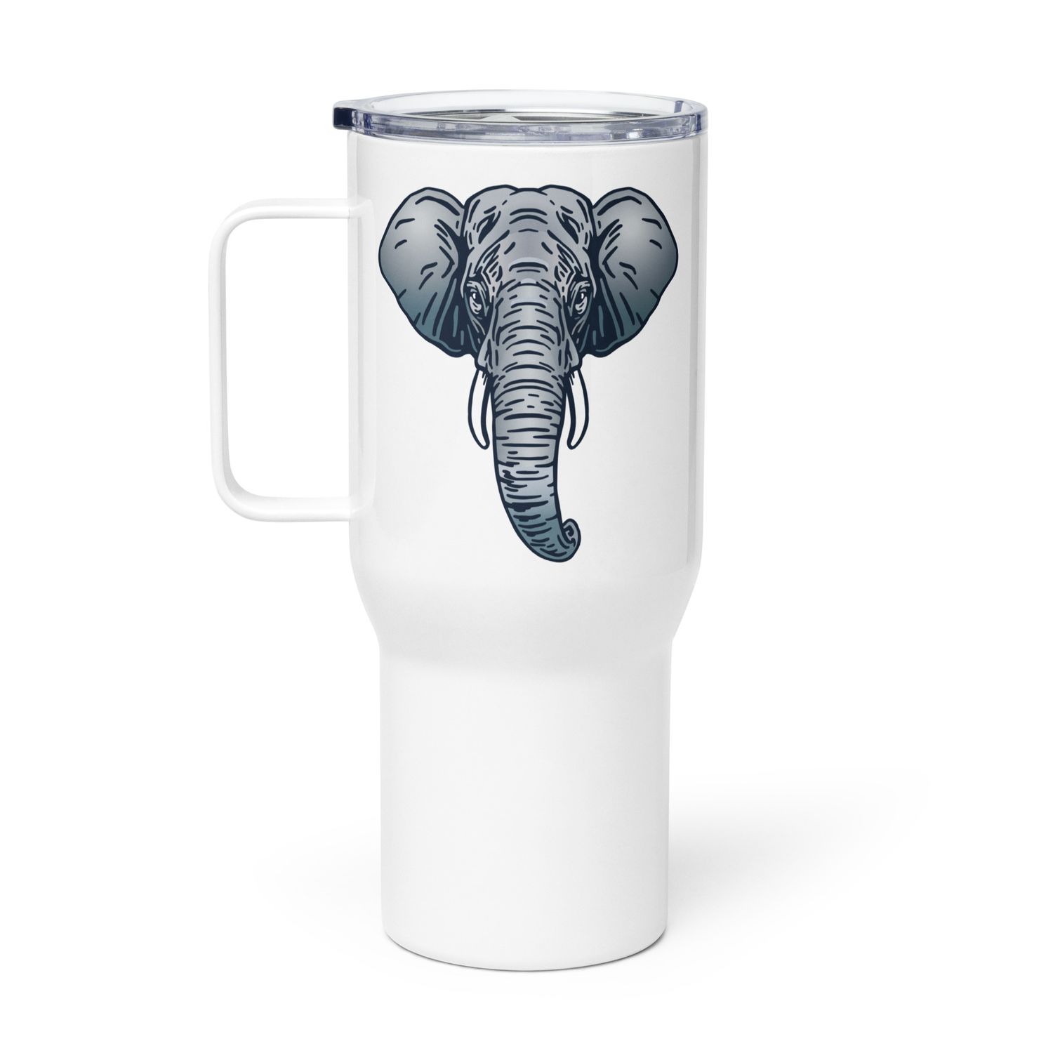 Endangered Sumatran Elephant Portrait Travel Mug with a Handle