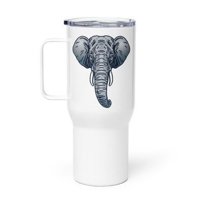 Endangered Sumatran Elephant Portrait Travel Mug with a Handle