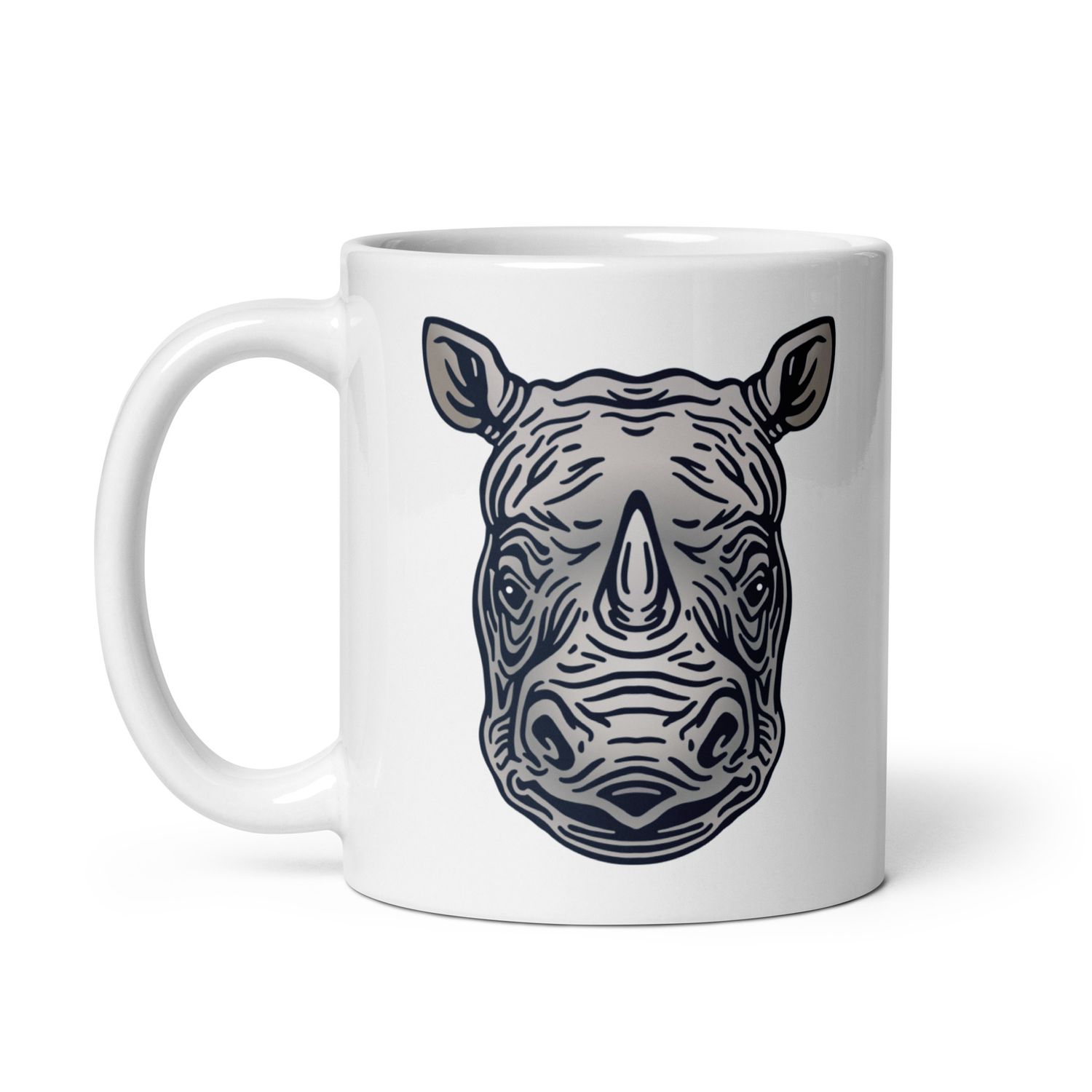Endangered Javan Rhinoceros Portrait White Coffee Mug