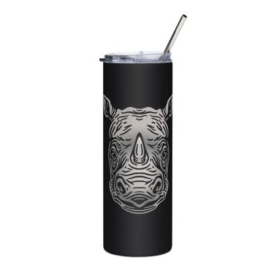 Endangered Javan Rhinoceros Portrait Stainless Steel Tumbler