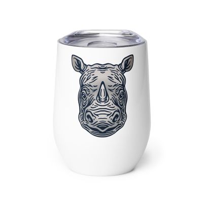 Endangered Javan Rhinoceros Portrait Wine Tumbler
