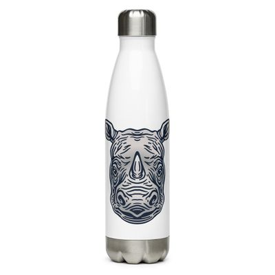Endangered Javan Rhinoceros Portrait Stainless Steel Water Bottle