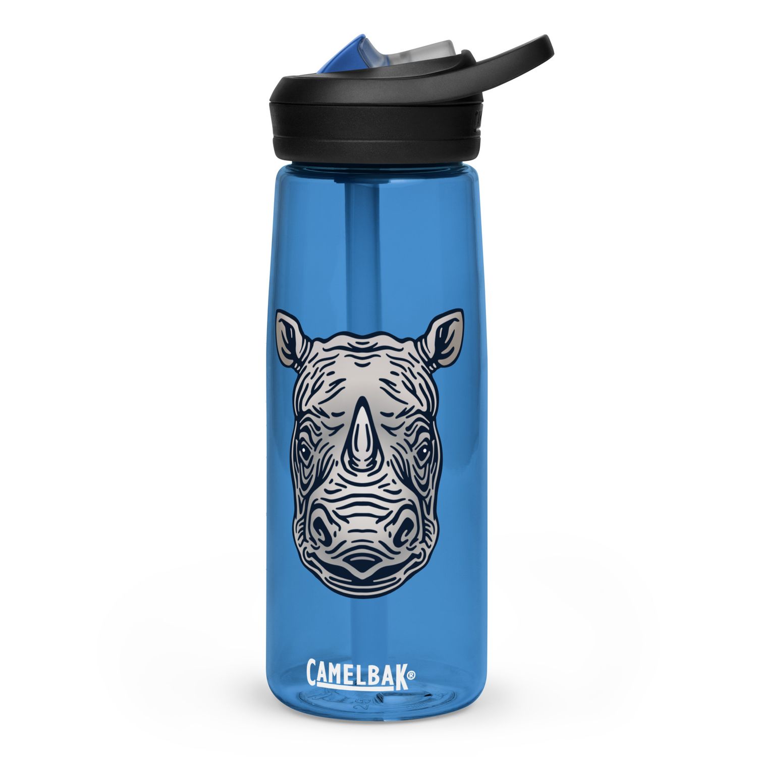 Endangered Javan Rhinoceros Portrait Sports Water Bottle