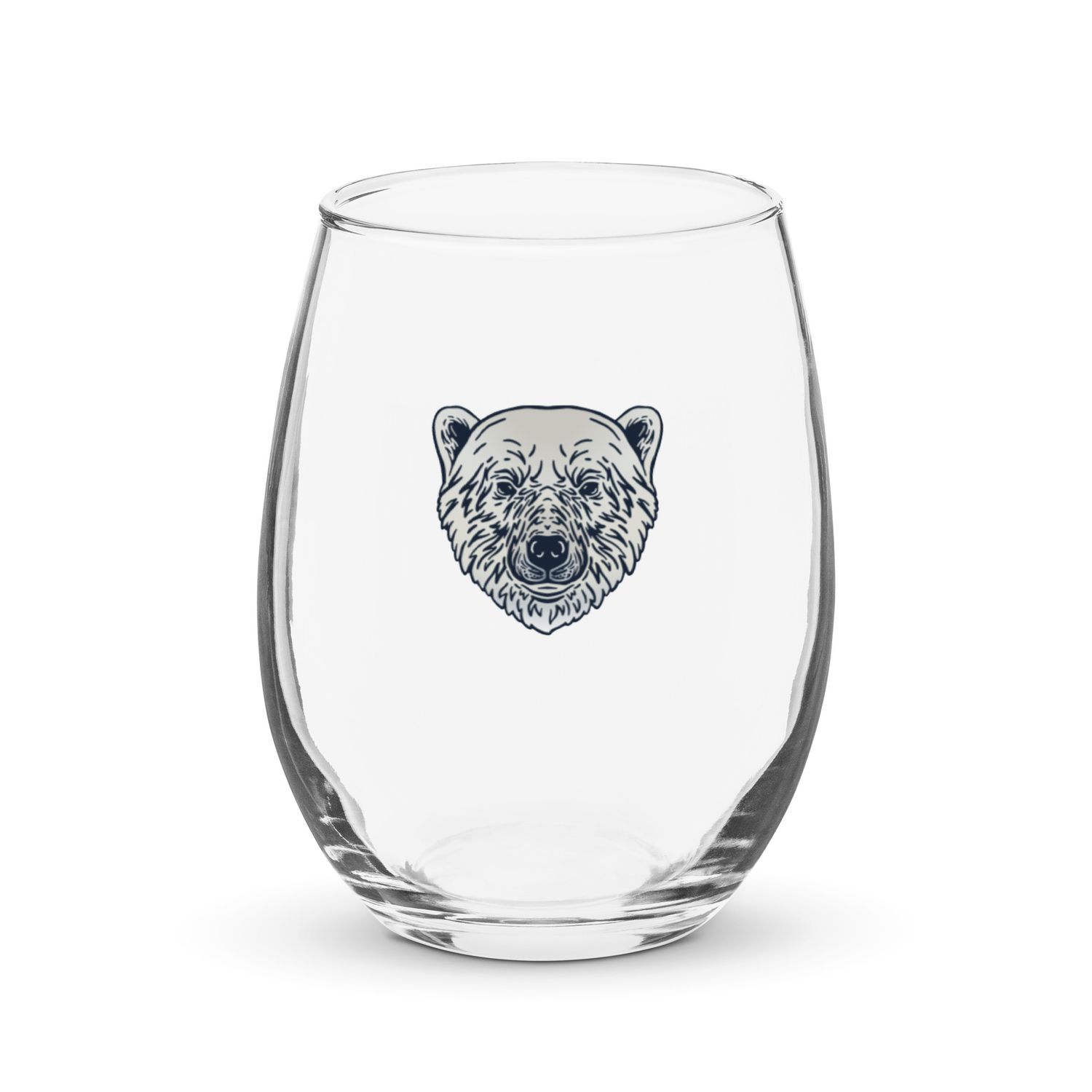 Endangered Polar Bear Portrait Stemless Wine Glass