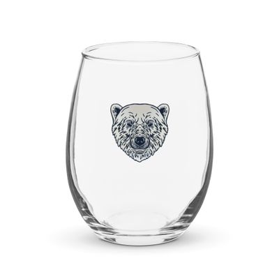 Endangered Polar Bear Portrait Stemless Wine Glass