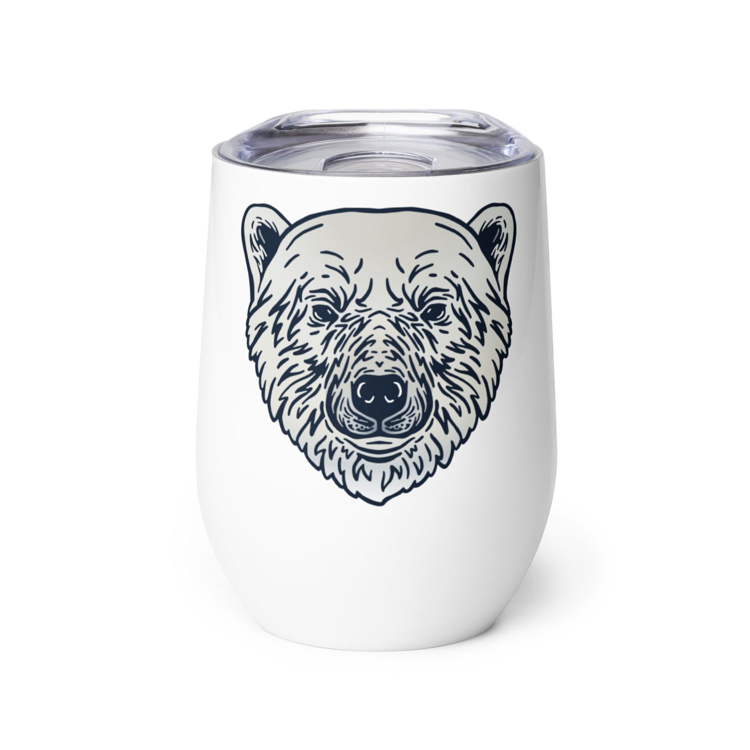 Endangered Polar Bear Portrait Wine Tumbler