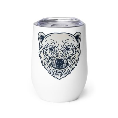 Endangered Polar Bear Portrait Wine Tumbler