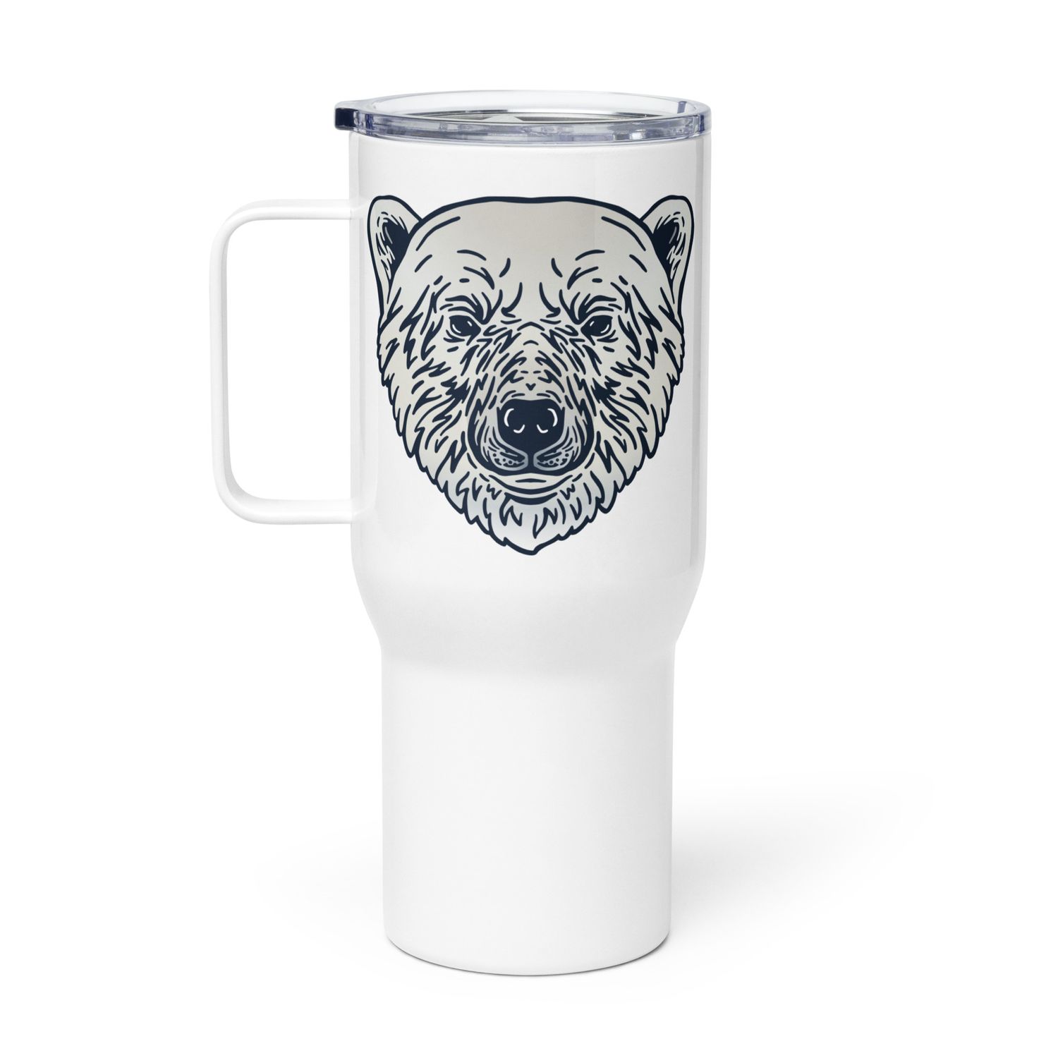 Endangered Polar Bear Portrait Travel Mug with a Handle
