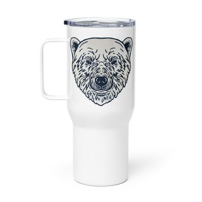 Endangered Polar Bear Portrait Travel Mug with a Handle