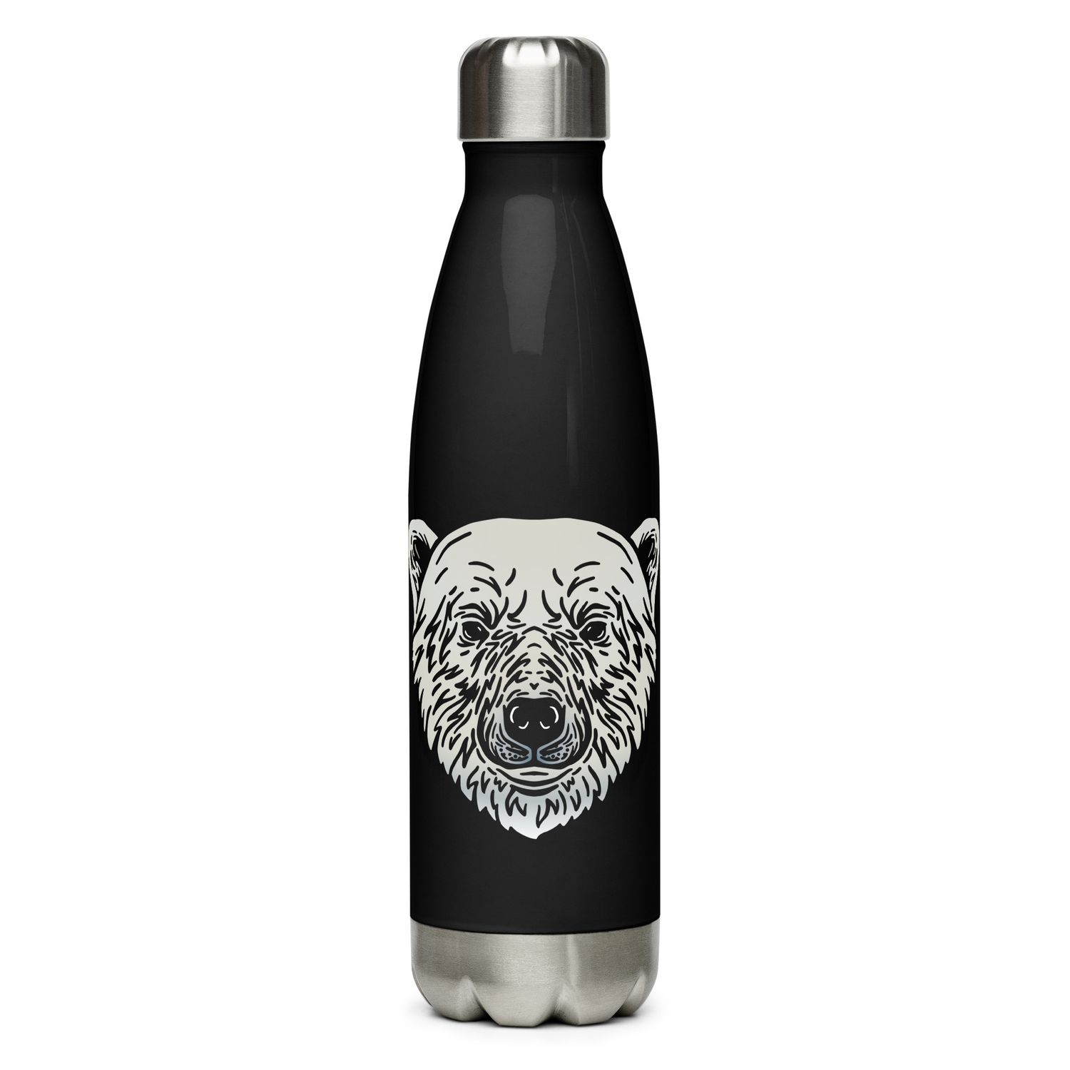Endangered Polar Bear Portrait Stainless Steel Water Bottle
