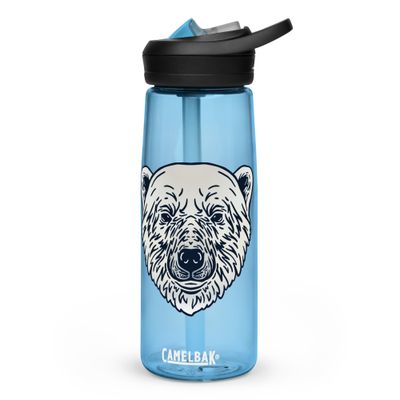 Endangered Polar Bear Portrait Sports Water Bottle