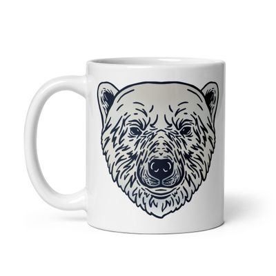 Endangered Polar Bear Portrait White Coffee Mug