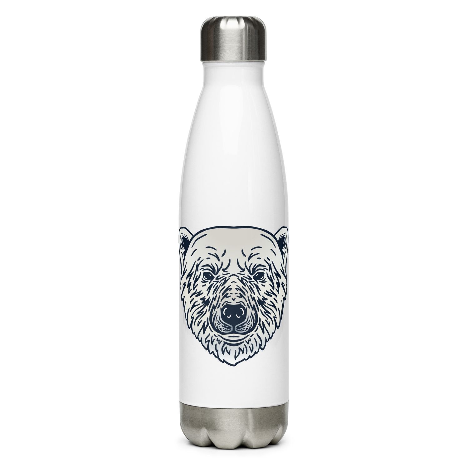 Endangered Polar Bear Portrait Stainless Steel Water Bottle