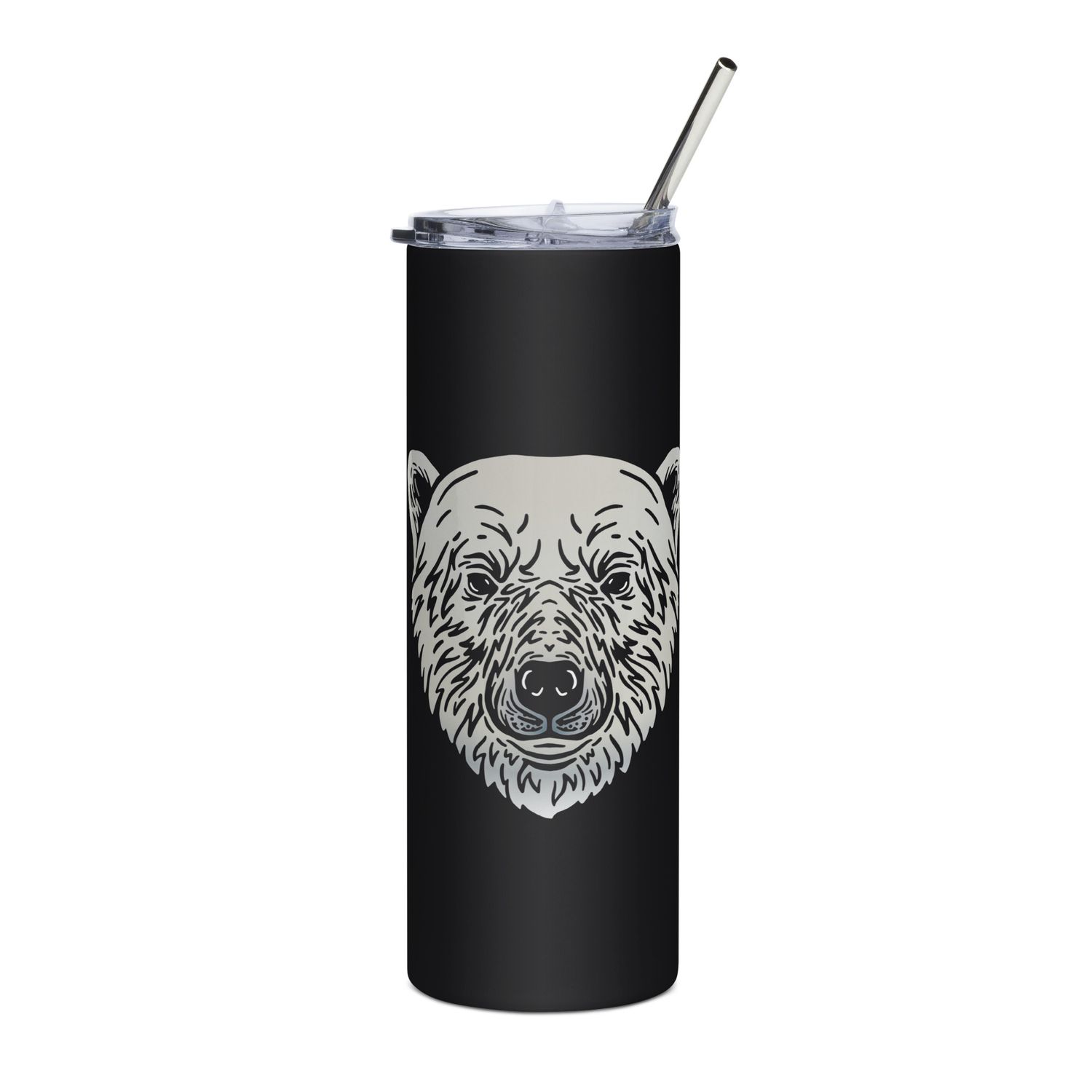 Endangered Polar Bear Portrait Stainless Steel Tumbler