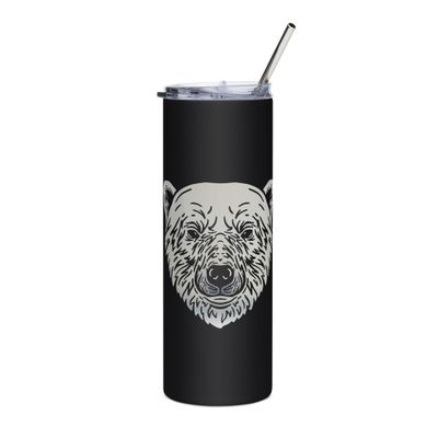 Endangered Polar Bear Portrait Stainless Steel Tumbler