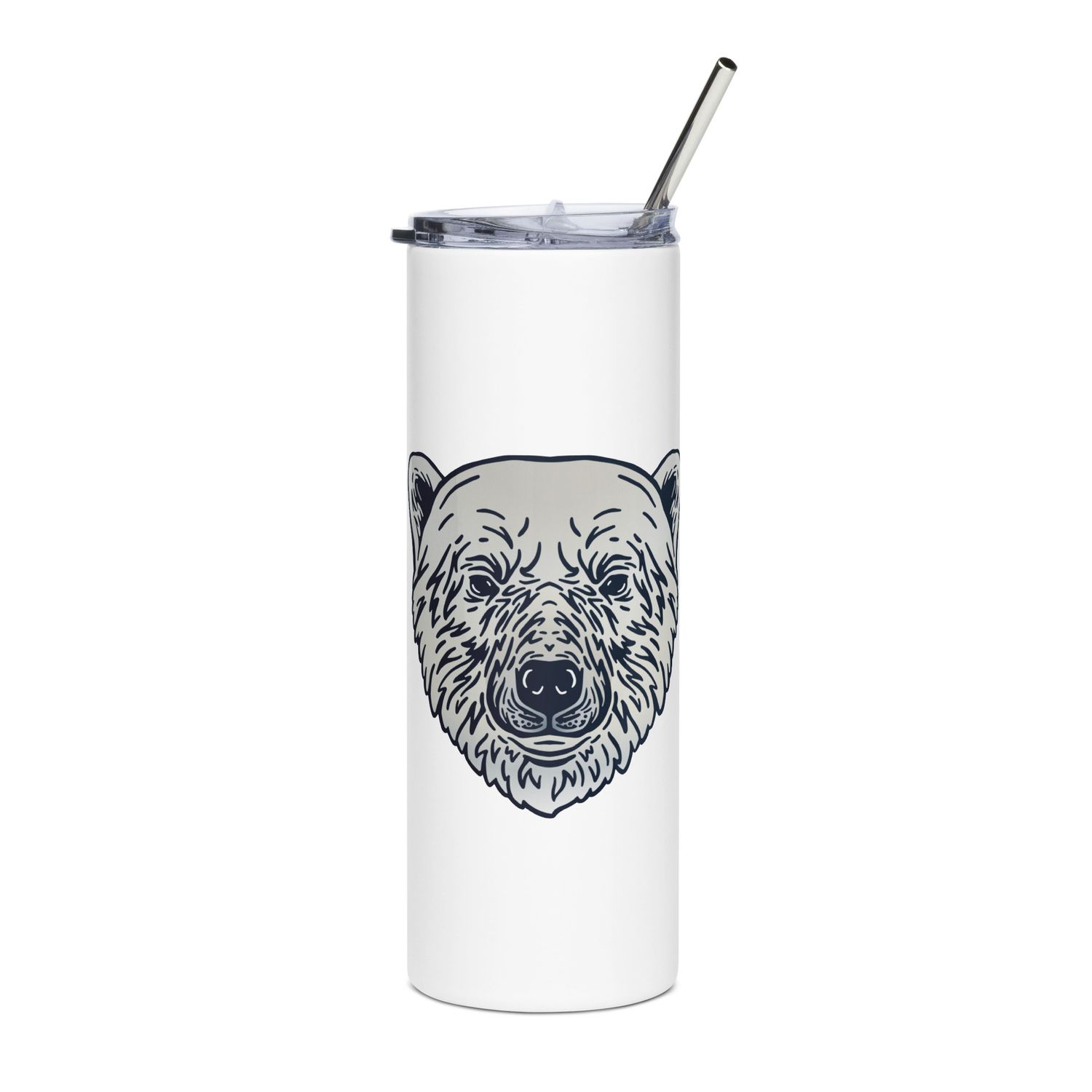 Endangered Polar Bear Portrait Stainless Steel Tumbler