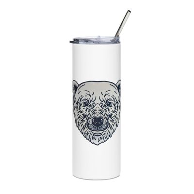 Endangered Polar Bear Portrait Stainless Steel Tumbler