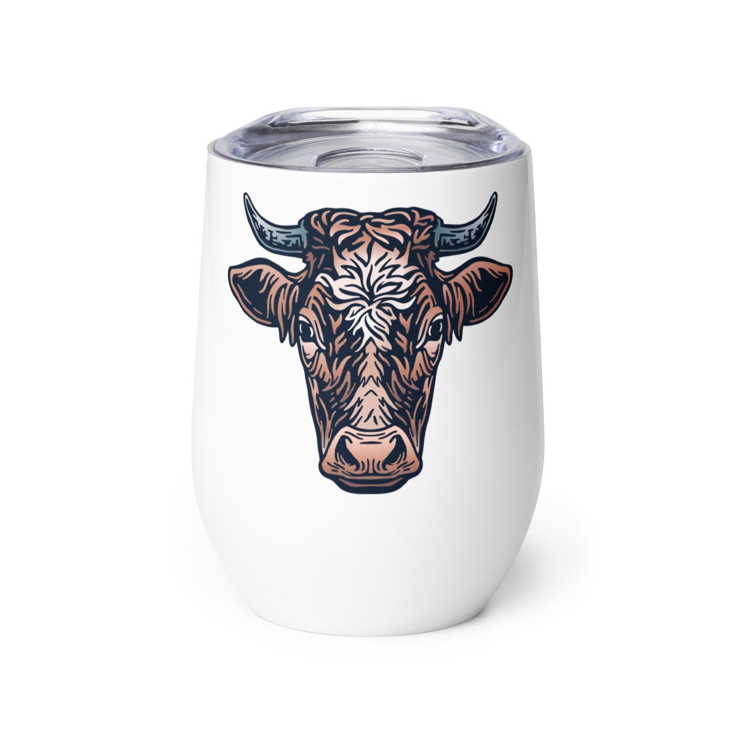 Farm Cow Portrait Wine Tumbler