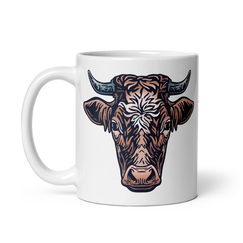 Farm Cow Portrait White Coffee Mug