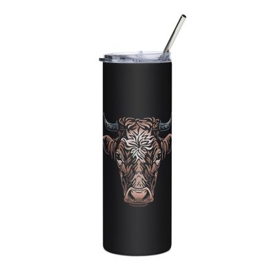 Farm Cow Portrait Stainless Steel Tumbler