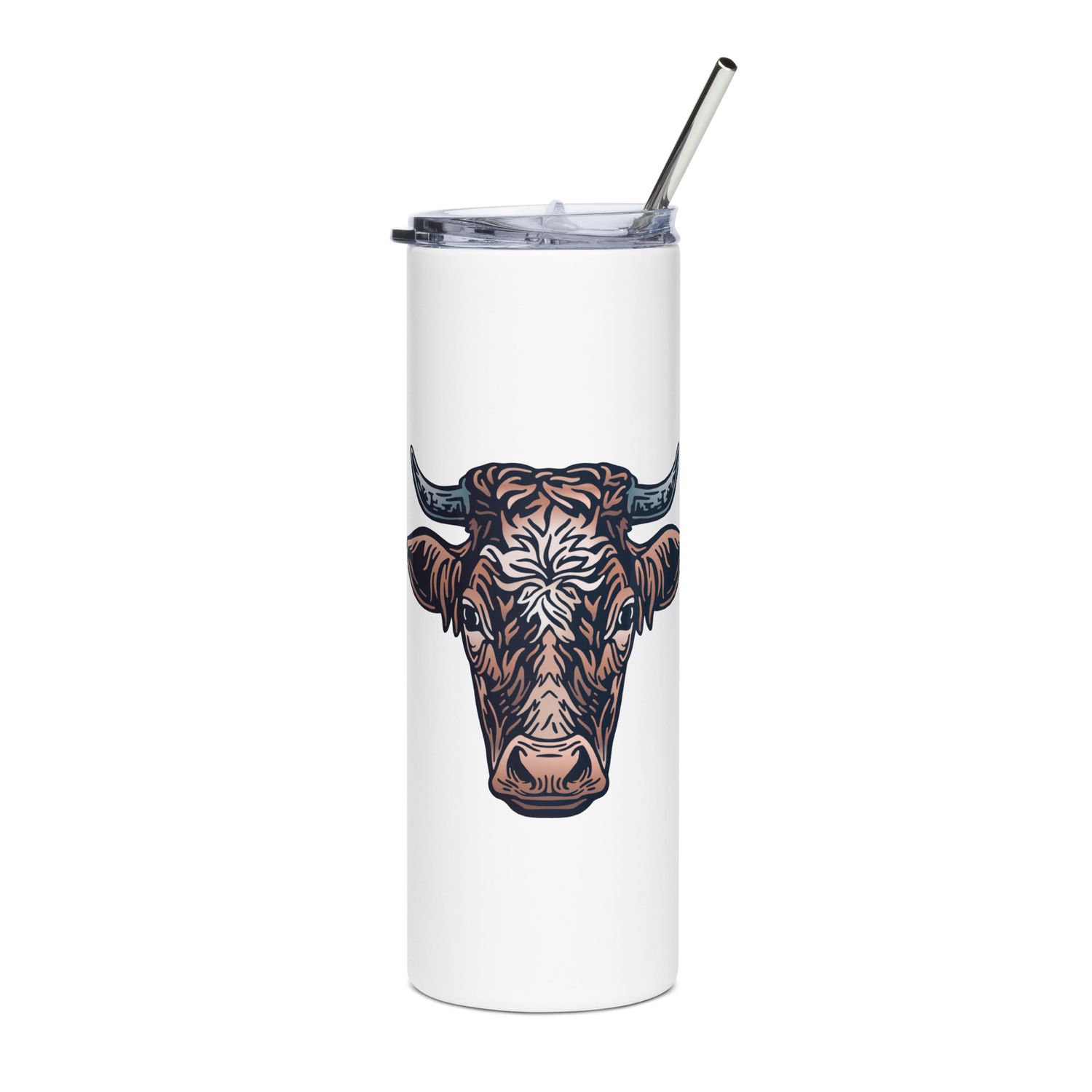 Farm Cow Portrait Stainless Steel Tumbler