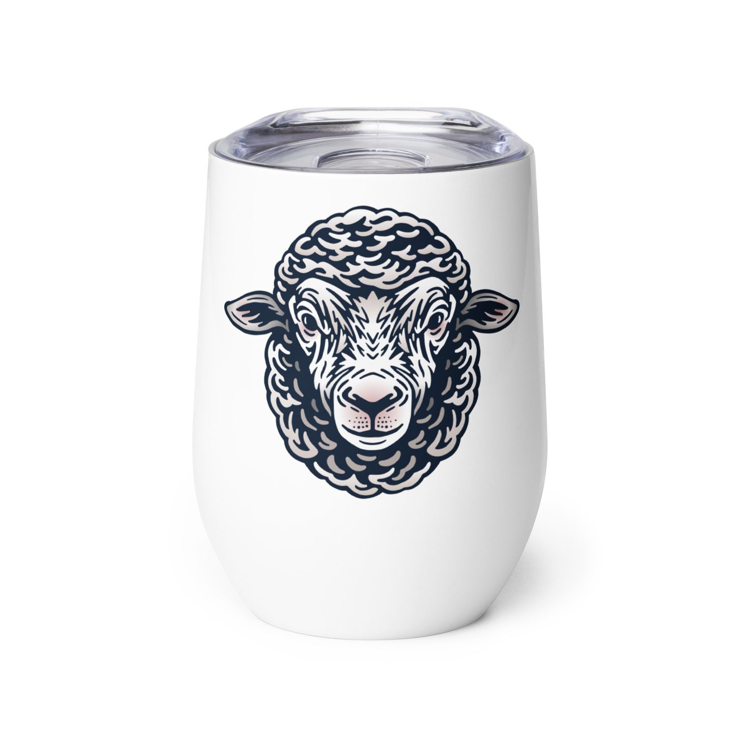 Farm Sheep Portrait Wine Tumbler