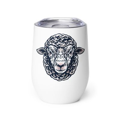 Farm Sheep Portrait Wine Tumbler