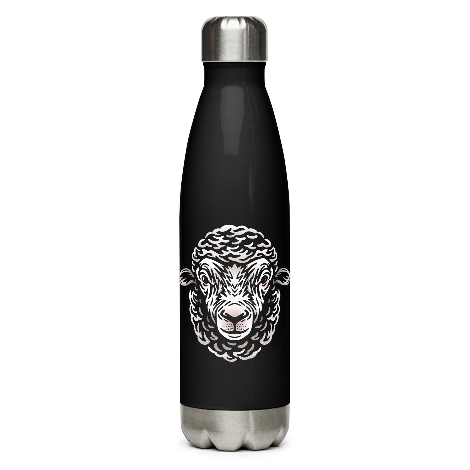 Farm Sheep Portrait Stainless Steel Water Bottle
