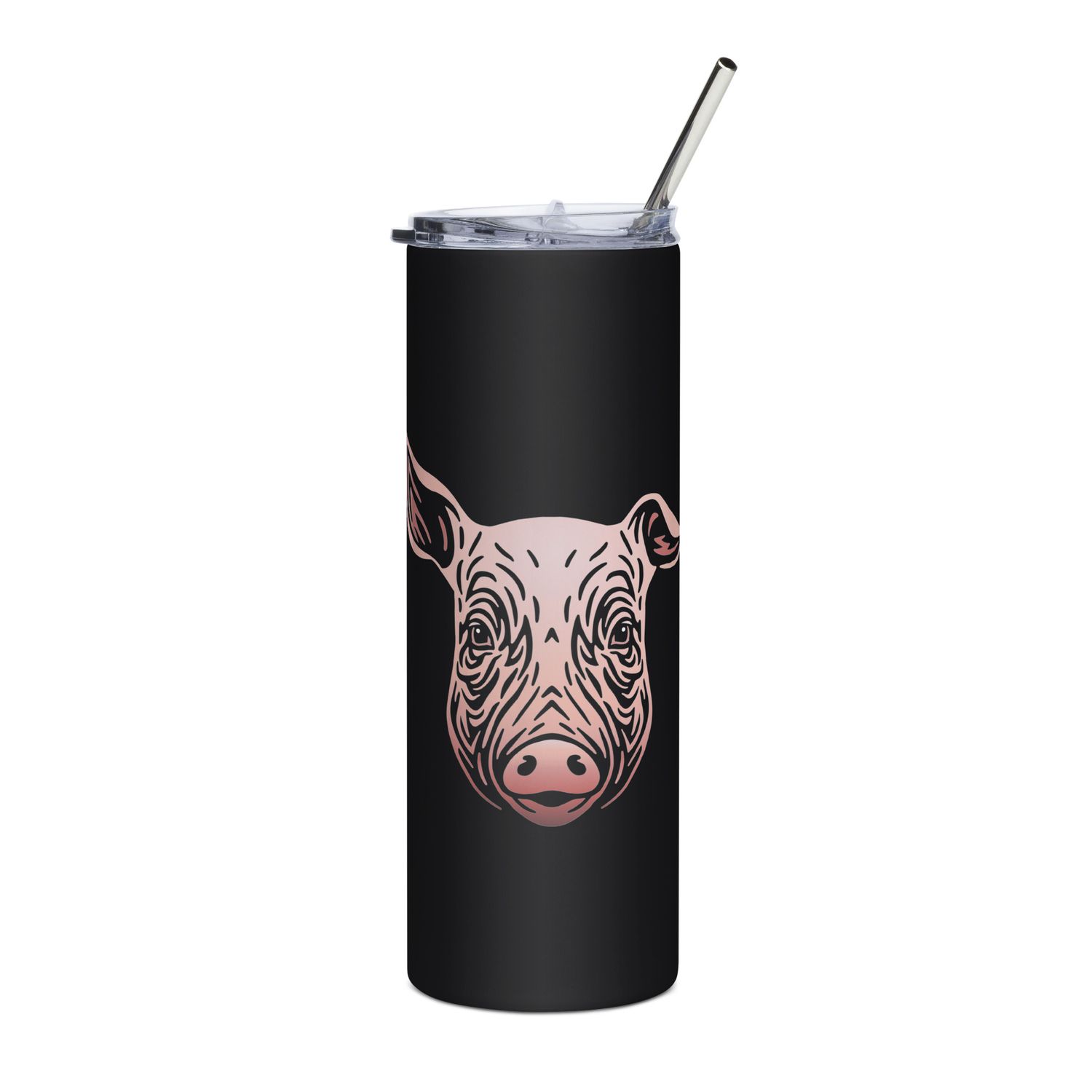 Farm Pig Portrait Stainless Steel Tumbler