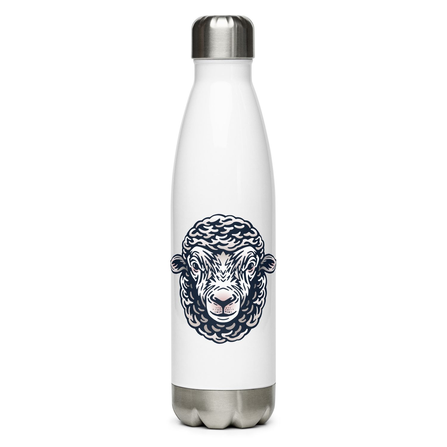 Farm Sheep Portrait Stainless Steel Water Bottle