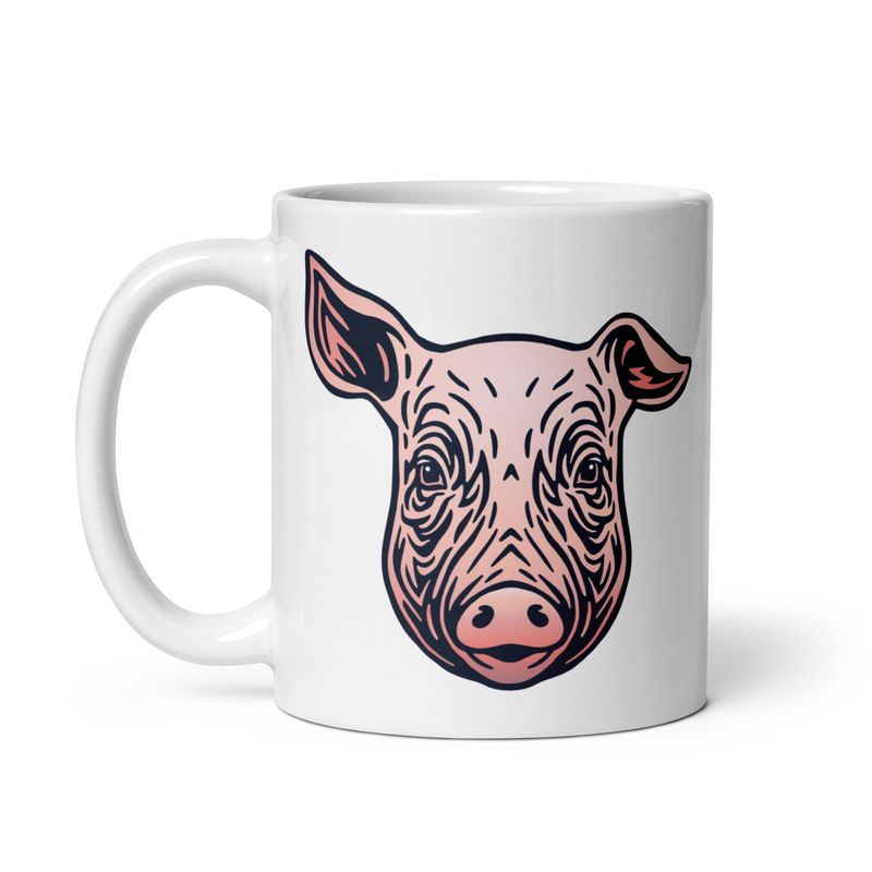 Farm Pig Portrait White Coffee Mug