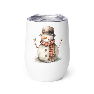 Christmas Snowman 1 Wine Tumbler