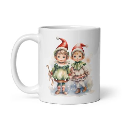 Christmas Elves 1 White Coffee Mug