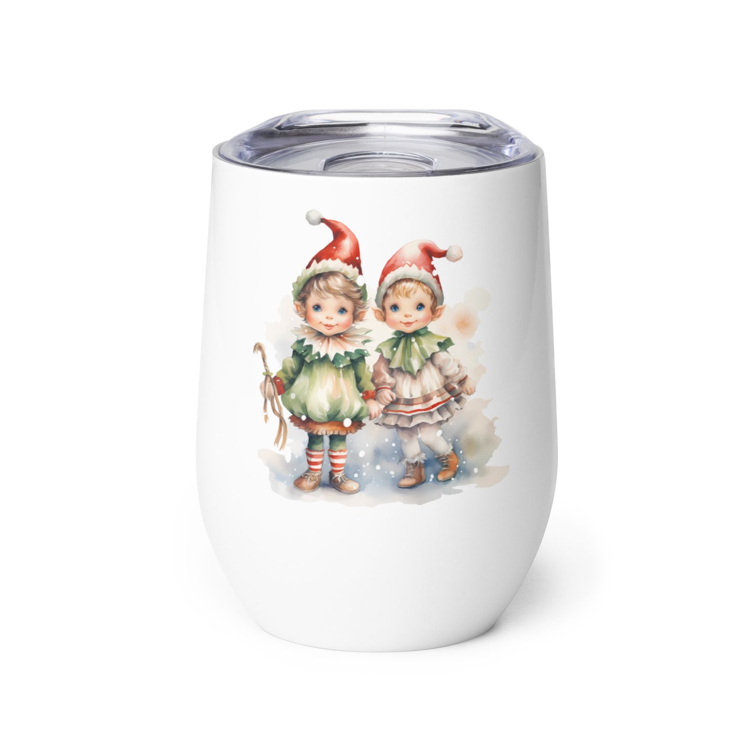Christmas Elves 1 Wine Tumbler