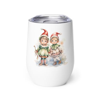 Christmas Elves 1 Wine Tumbler