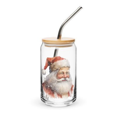 Santa Claus 1 Can-Shaped Glass