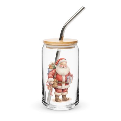 Santa Claus (#3) Can-Shaped Glass