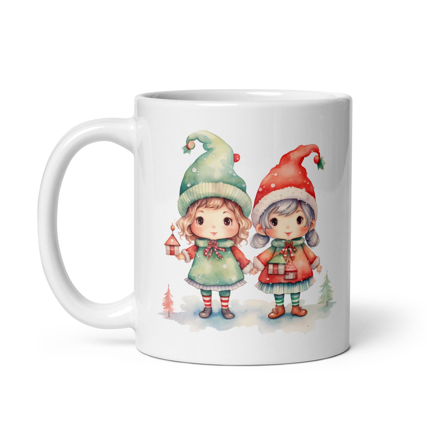 Christmas Elves 2 White Coffee Mug