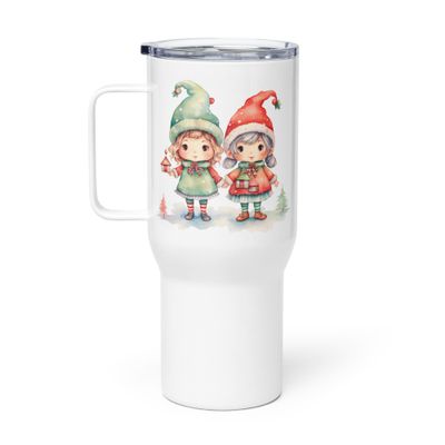 Christmas Elves 2 Travel Mug with a Handle