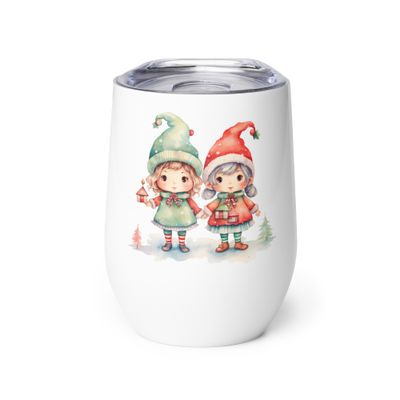 Christmas Elves 2 Wine Tumbler