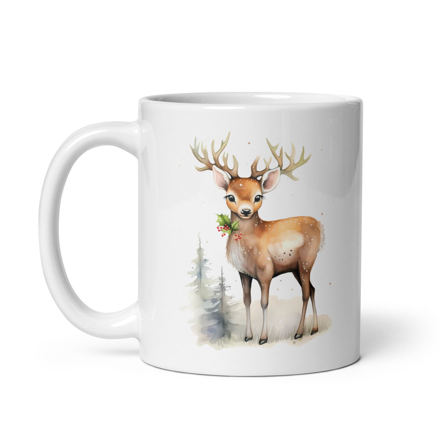 Christmas Reindeer 1 White Coffee Mug