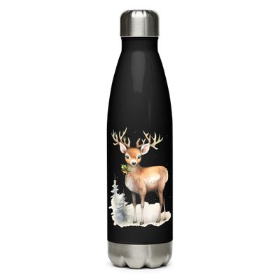 Christmas Reindeer 1 Stainless Steel Water Bottle