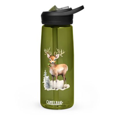 Christmas Reindeer 1 Sports Water Bottle